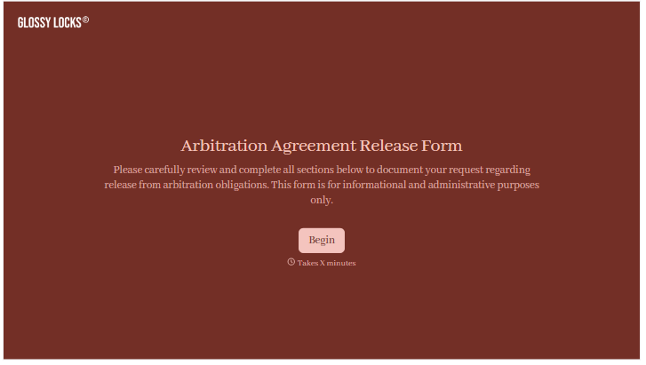 Arbitration Agreement Release Form