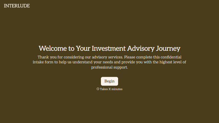 Investment Advisory Service Intake Form