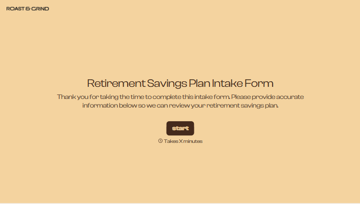 Retirement Savings Plan Intake Form