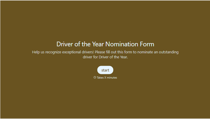 Driver of the Year Nomination Form