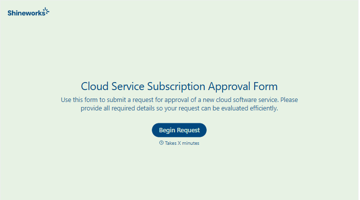 Cloud Service Subscription Approval Form