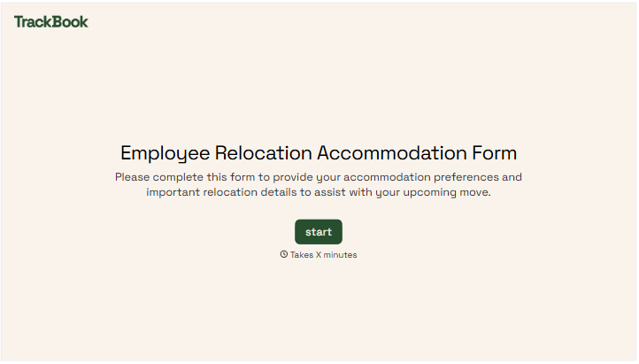 Employee Relocation Package Accommodation Form