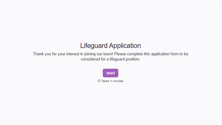 Lifeguard Application Form