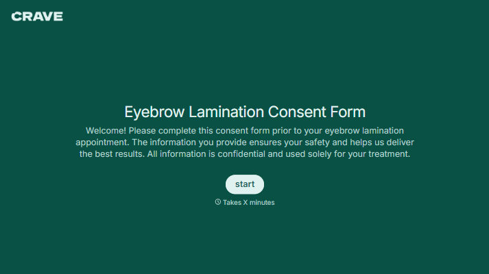 Eyebrow Lamination Consent Form