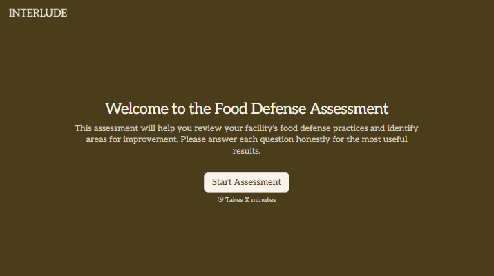 Food Defense Assessment Template