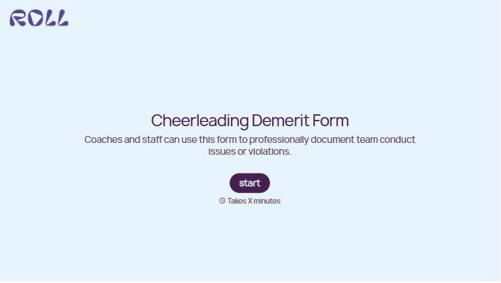 Cheerleading Demerit Form Template
