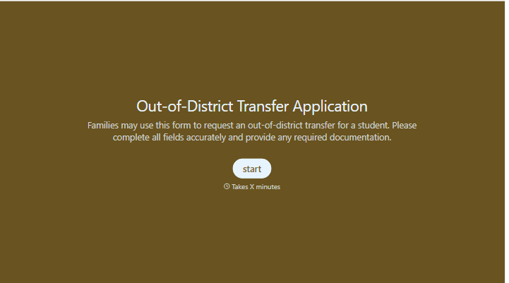 Out of District Transfer Application Form