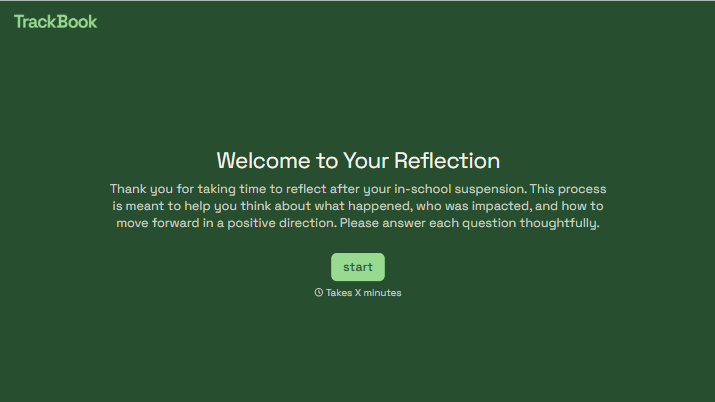 In School Suspension Reflection Form
