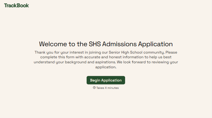 SHS Application Form