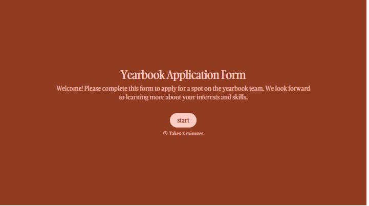 Yearbook Application Form