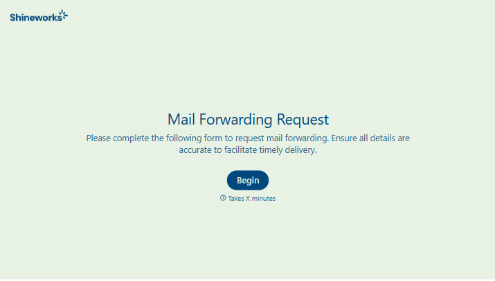 Mail Forwarding Request Form
