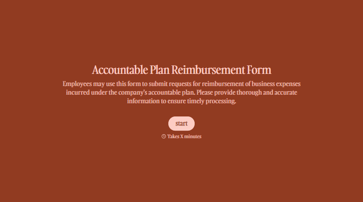 Accountable Plan Reimbursement Form