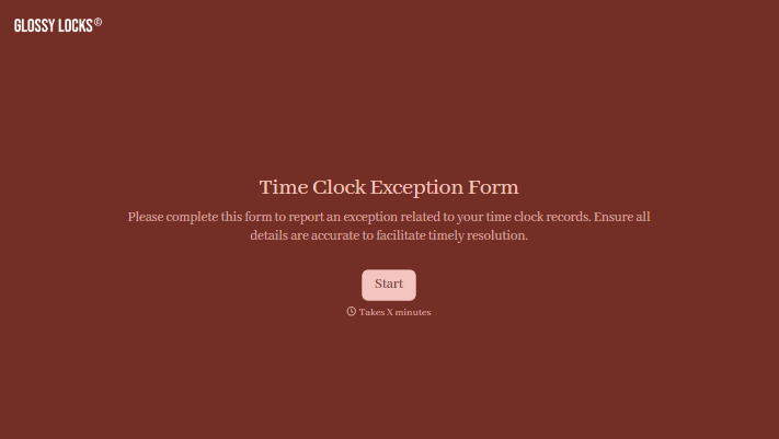 Time Clock Exception Form
