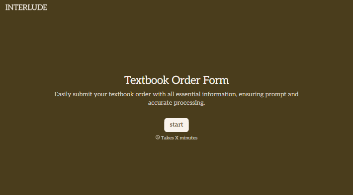 Textbook Order Form