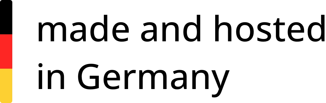 Made and hostet in Germany Badge