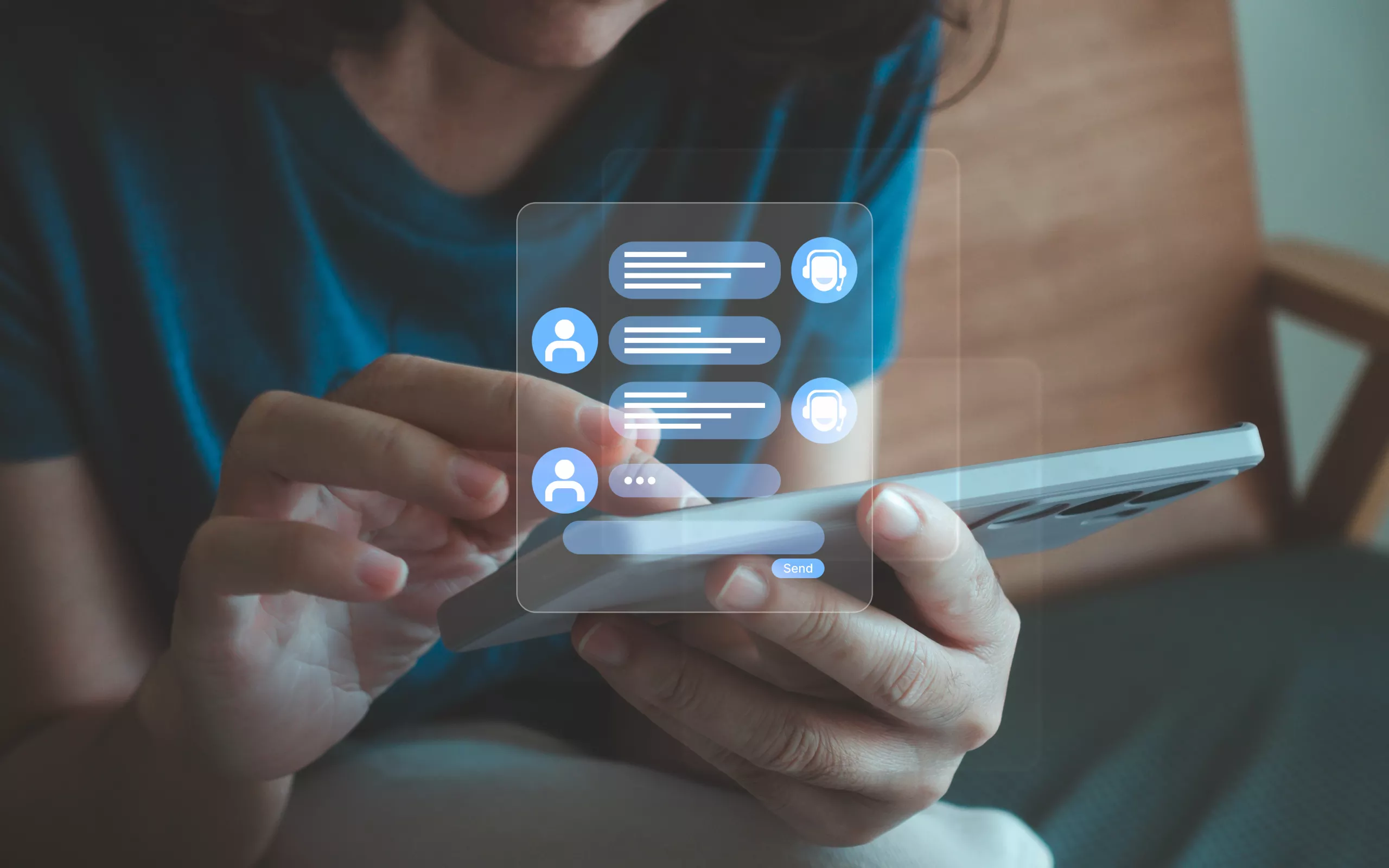 Handybildschirm, auf dem die Ergebnisse eines Internet-Geschwindigkeitstests in der Conntac Self-Service App angezeigt werden.