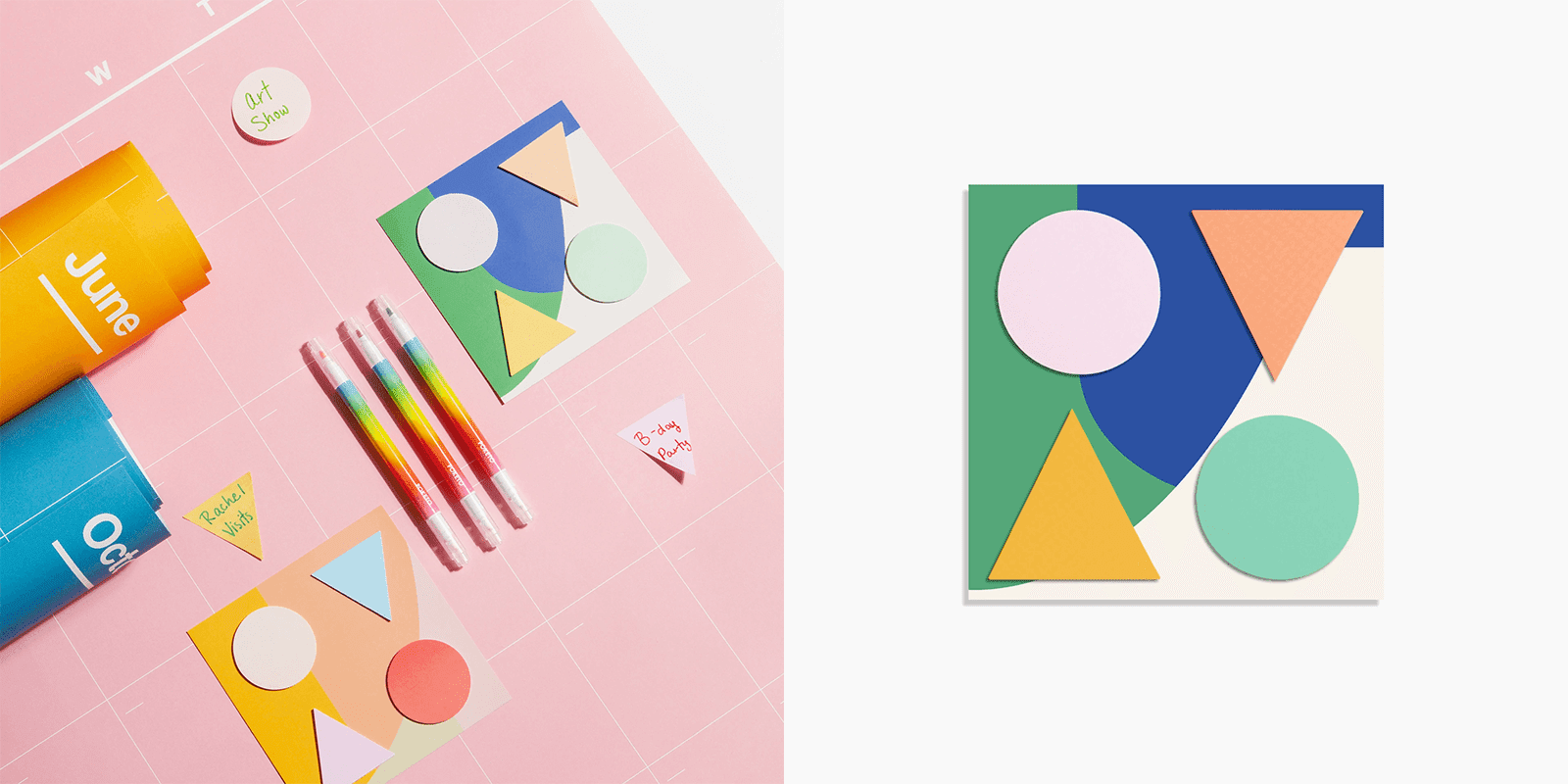 colorful sticky notes in different shapes