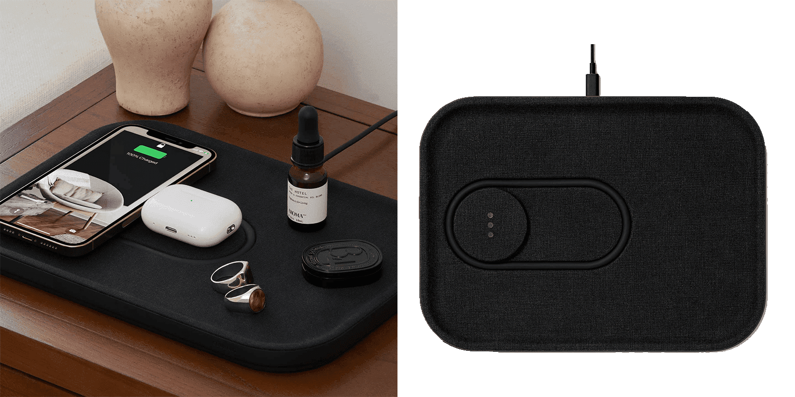 charging plate charging iphone and airpods