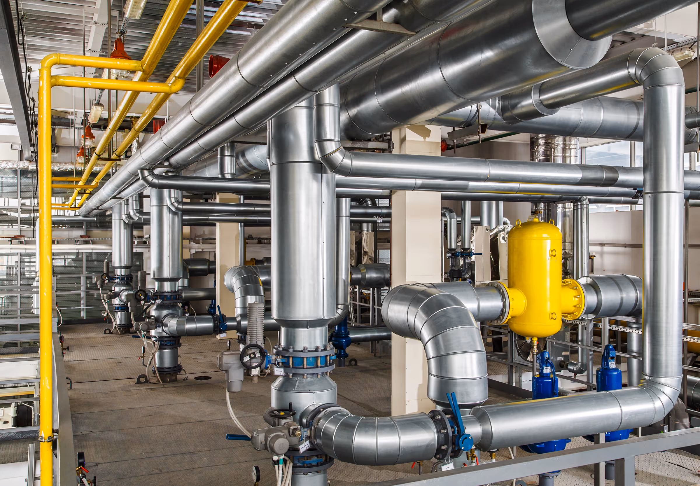 An example of plumbing in a commercial setting.