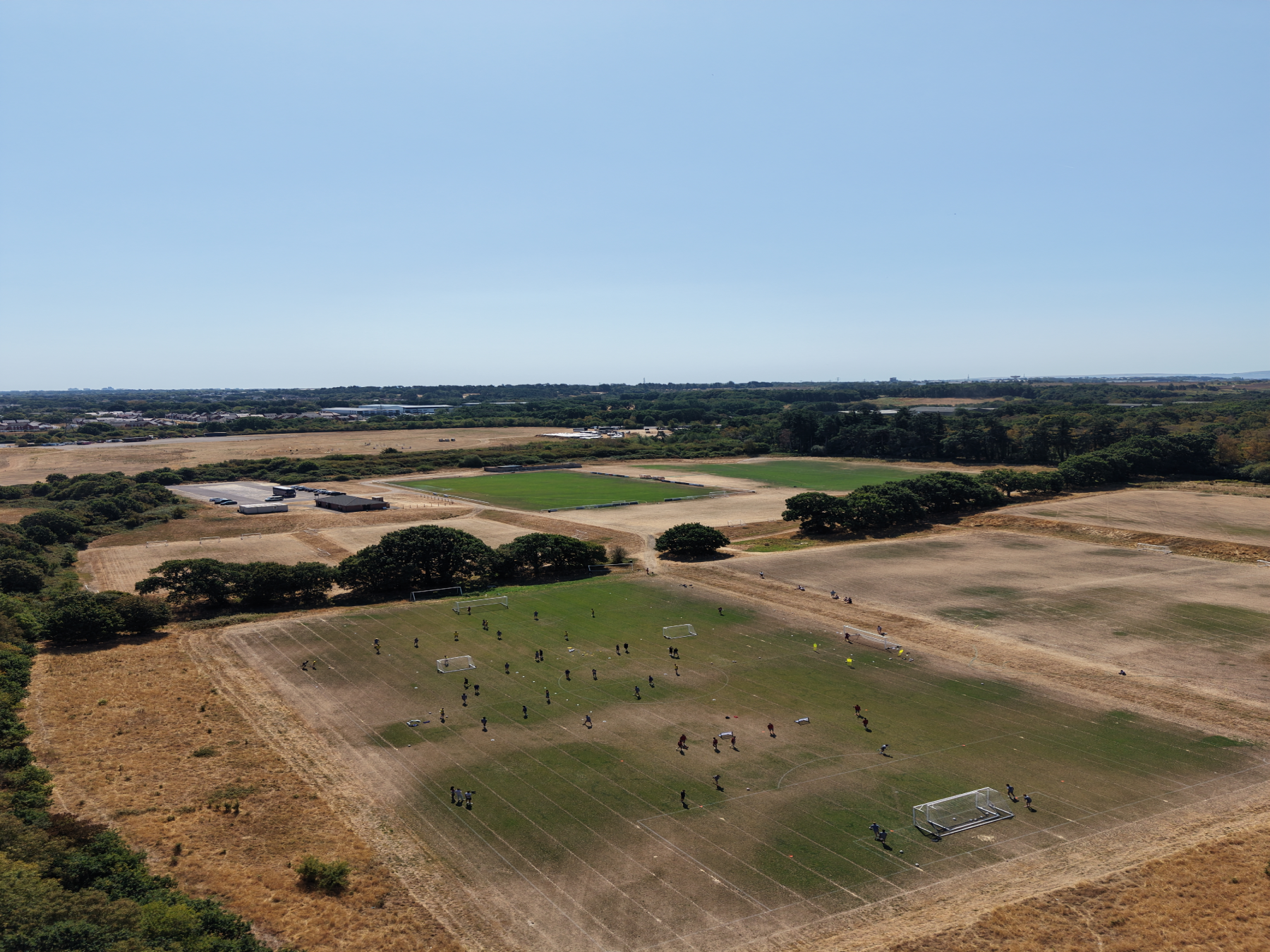 Football pitch and goal at the Canford Park training facility