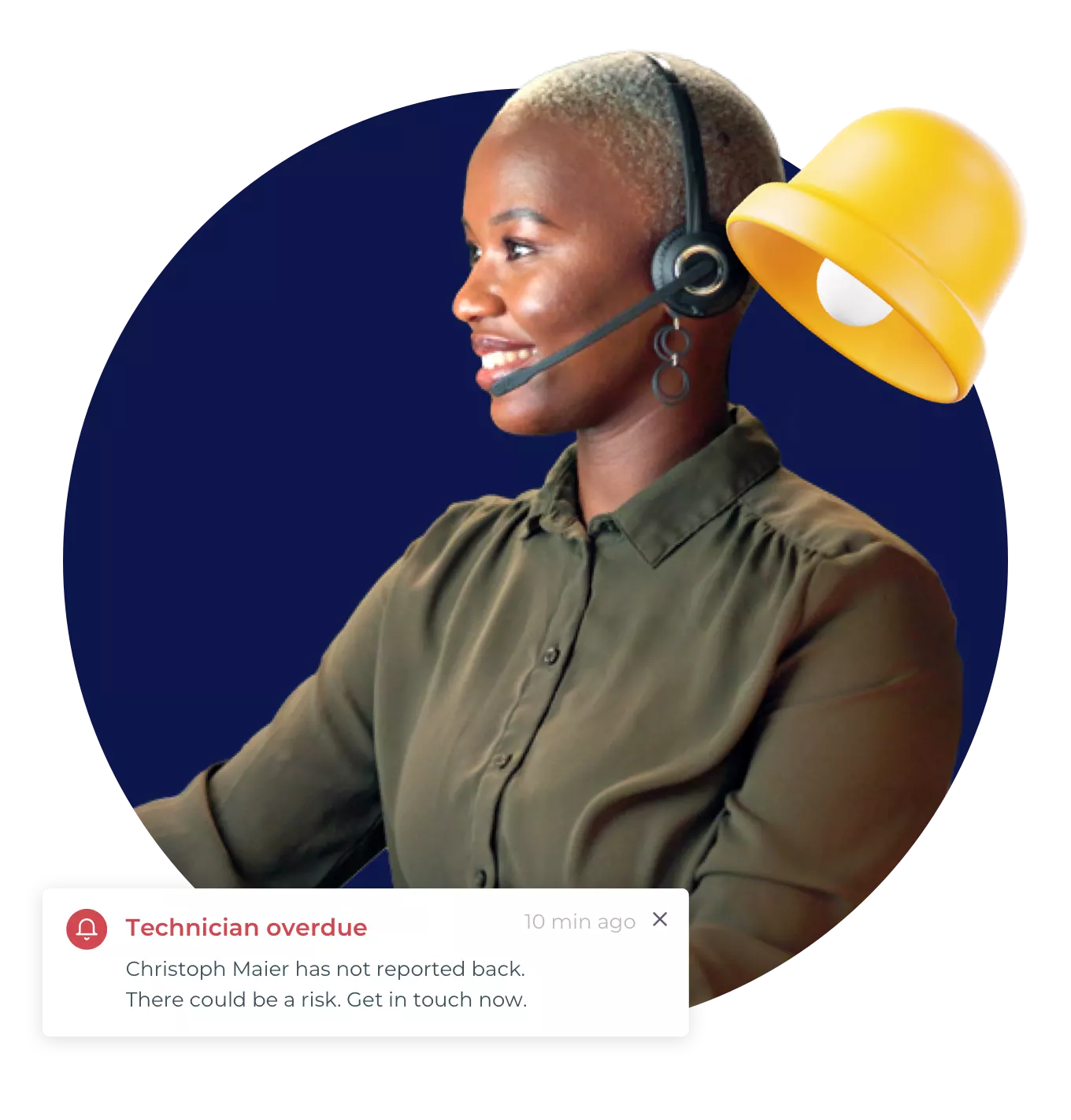 Techniker mit Smartphone neben Manager im Büro