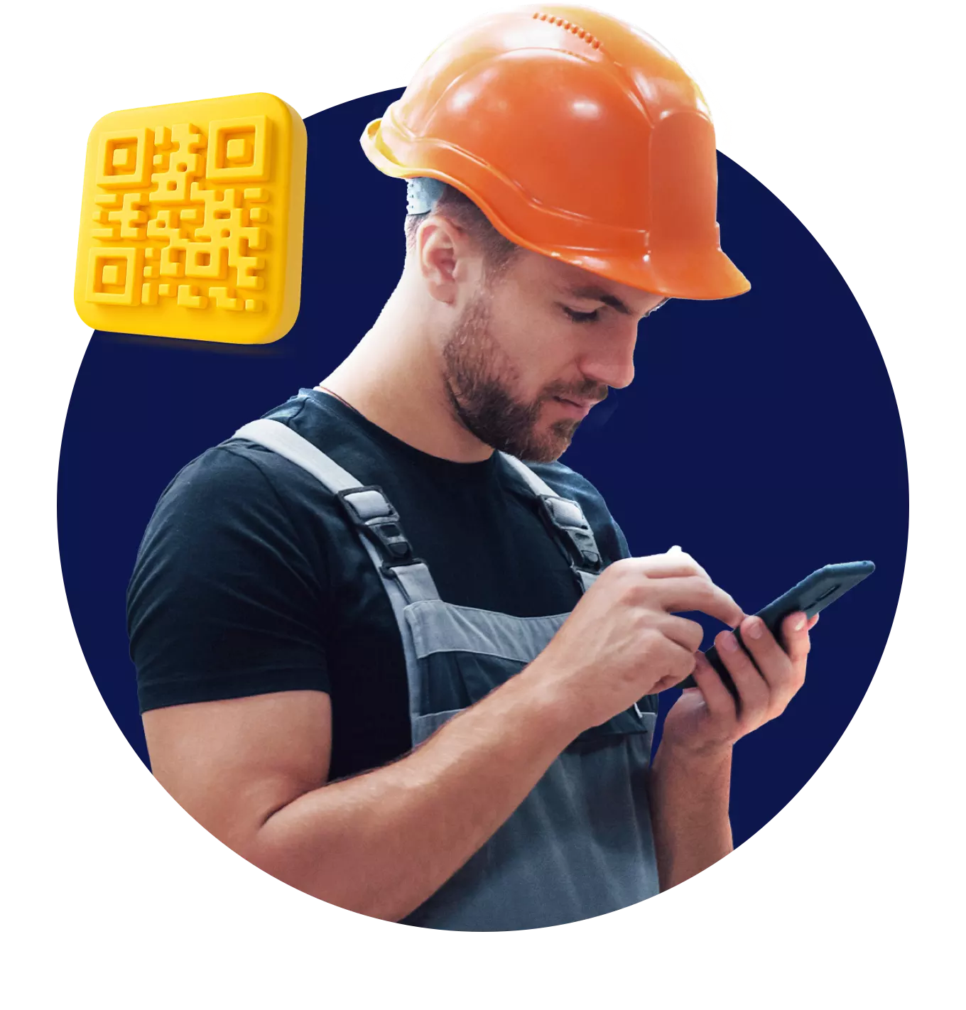 Frau mit Smartphone neben Agent im Büro