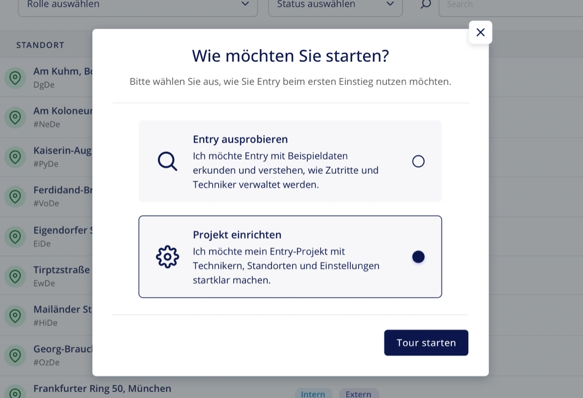 Dashboard Detailausschnitt Rollout
