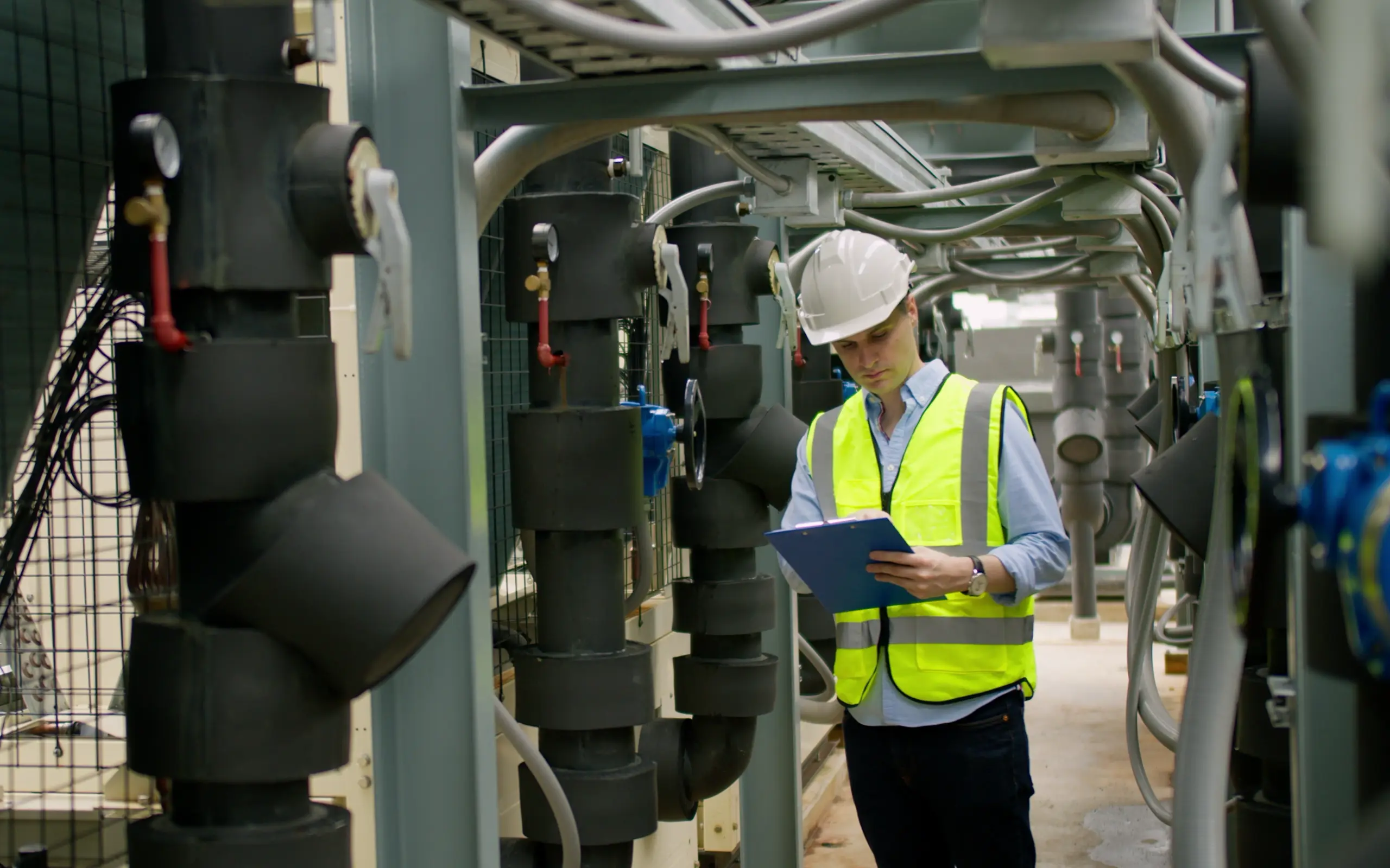 Techniker im Außendienst lebt Sicherheitsprozess