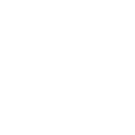 Abstraktes geometrisches Logo mit zwei weißen Klingen und schwarzen Formen auf weißem Hintergrund.