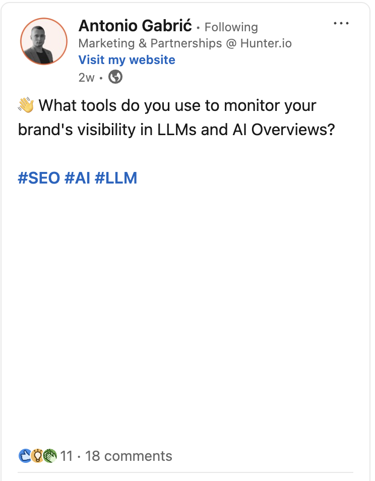 linkedin post examples for marketers - ask question