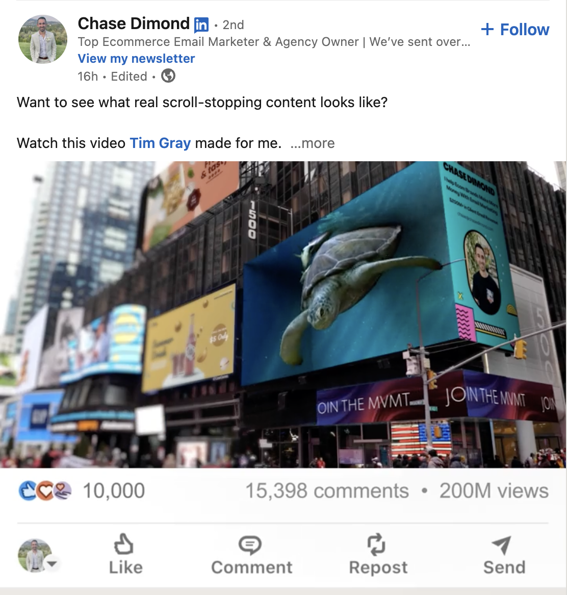 linkedin hook example - smart question