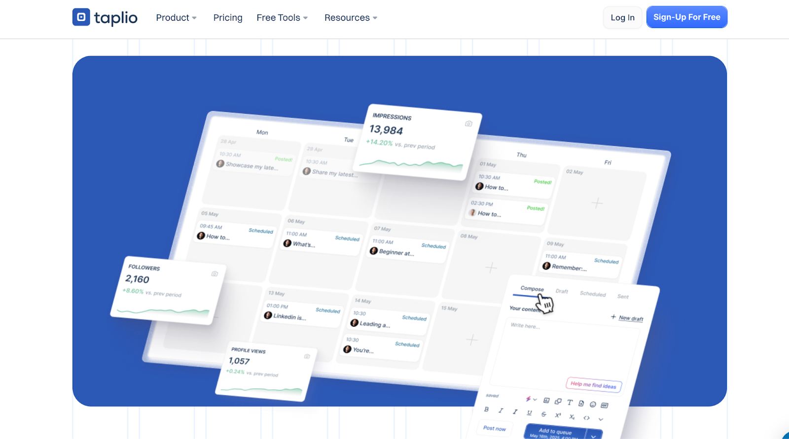 taplio homepage