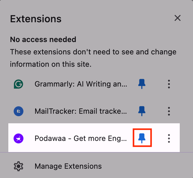 Podawaa - Chrome extension