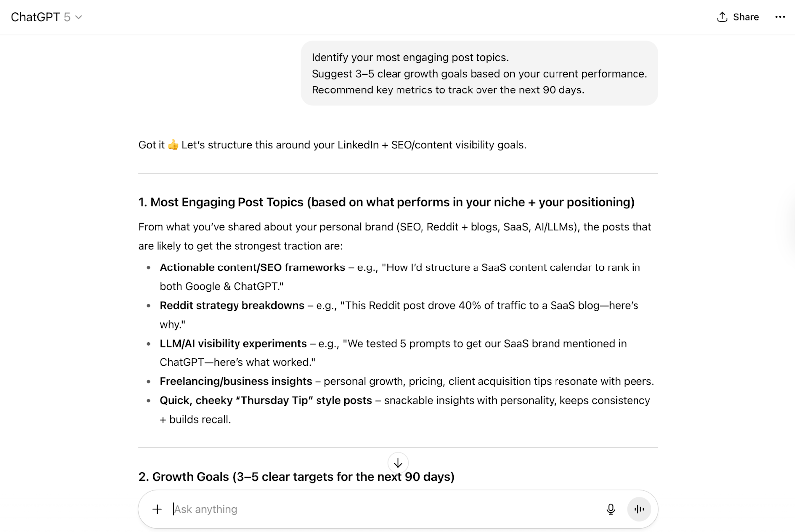 use chatgpt for linkedin growth