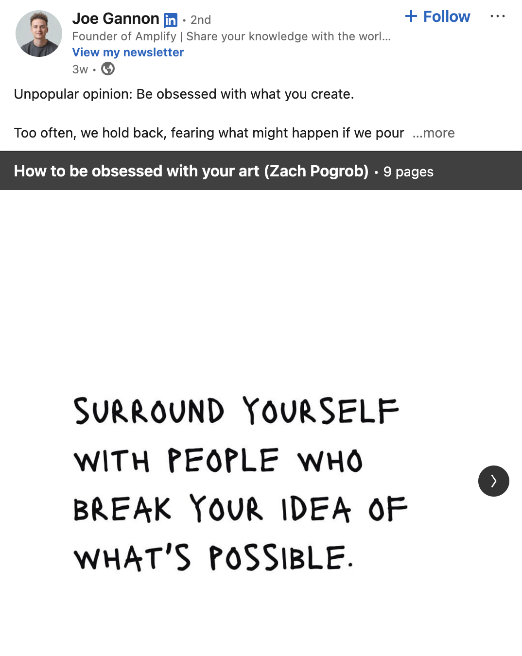 unpopular opinion linkedin carousel post example