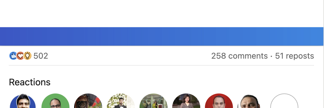 linkedin reach - likes comments and reposts
