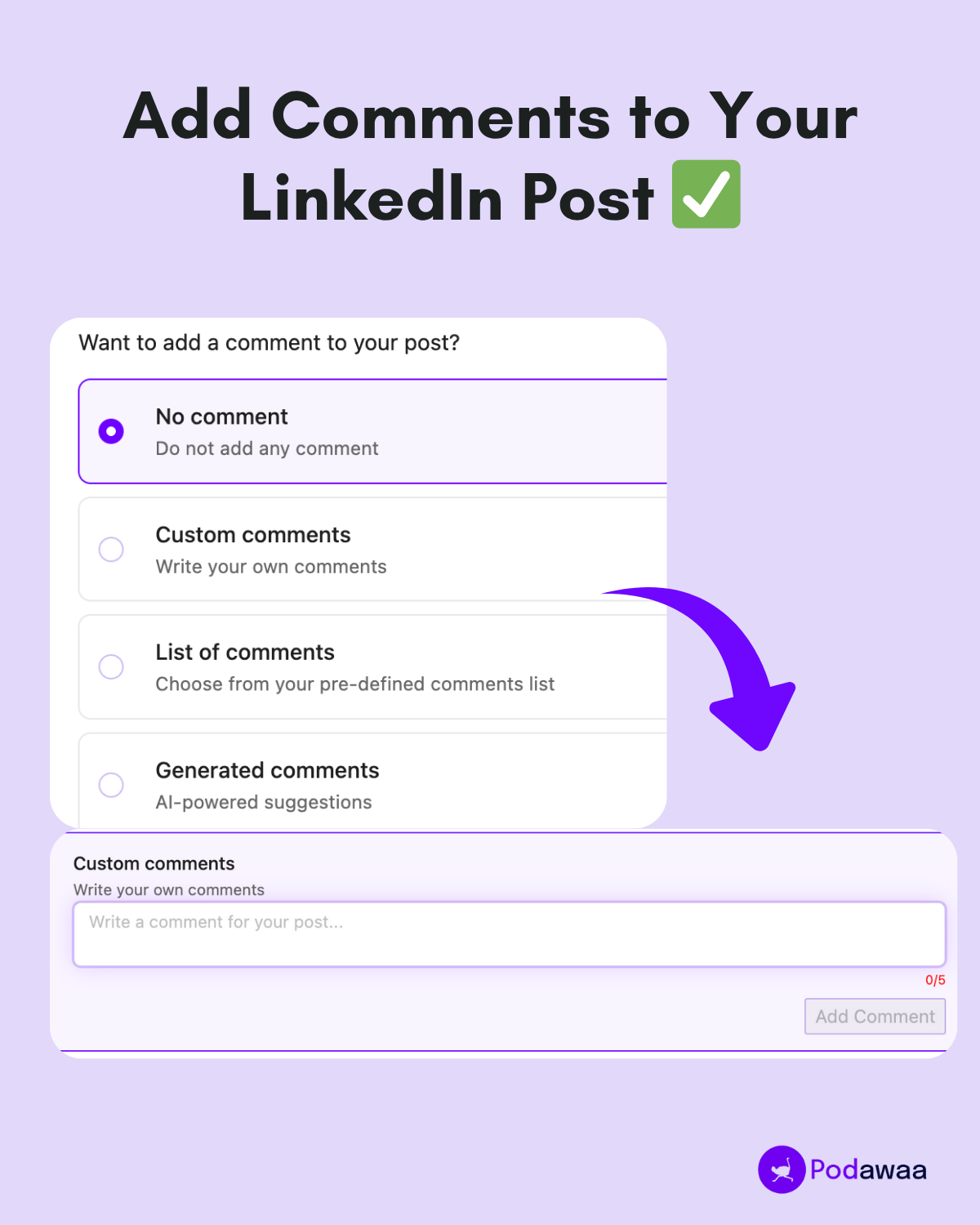 add comments with podawaa on linkedin