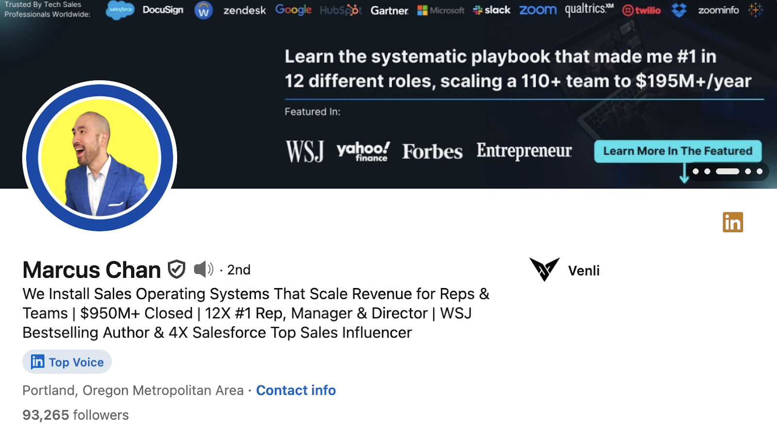 marcus chan linkedin headline example
