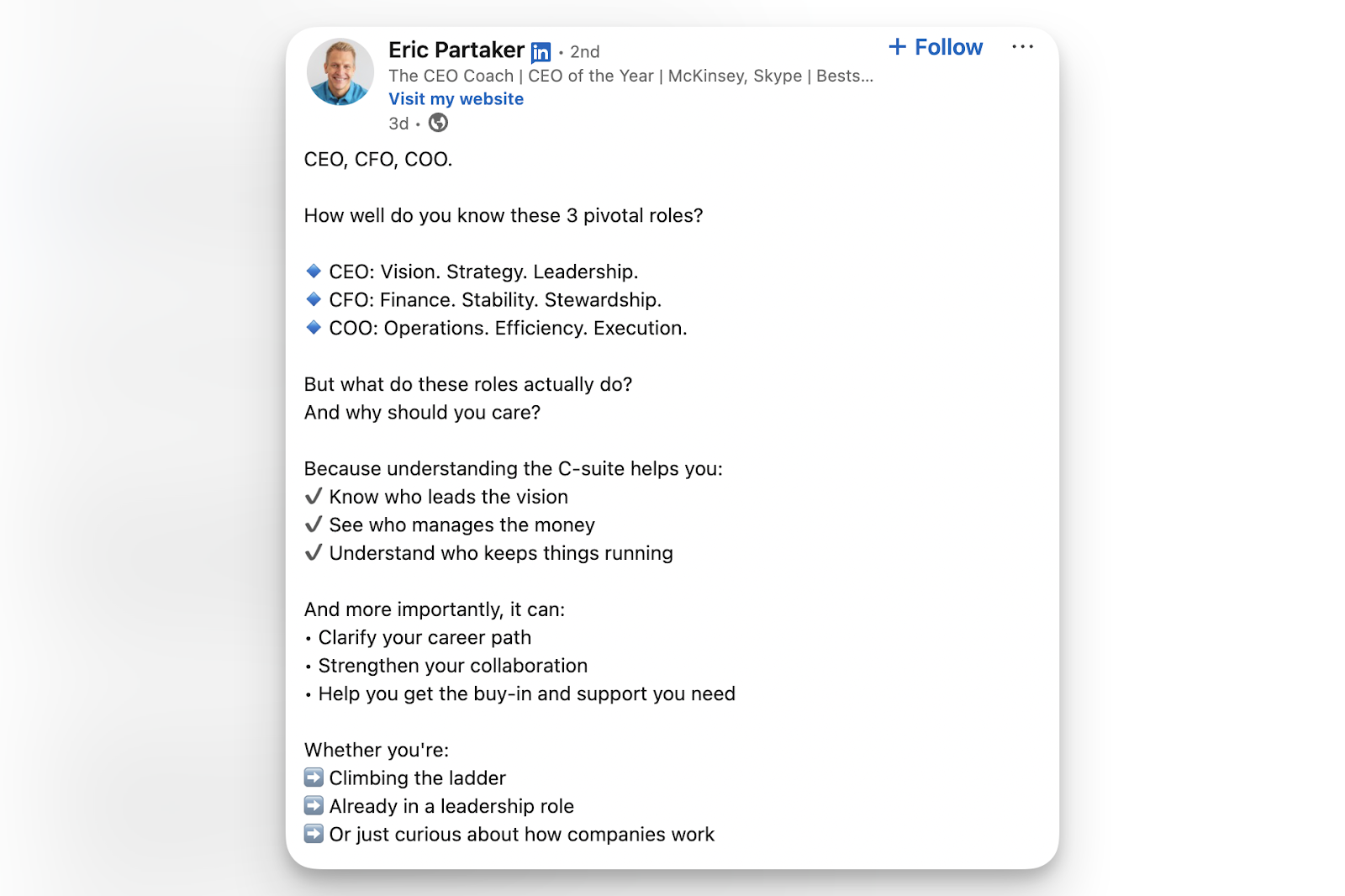 linkedin post example