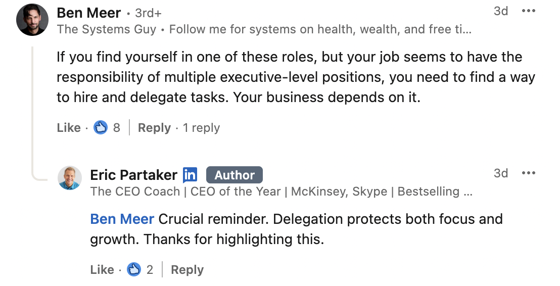 linekdin comment example