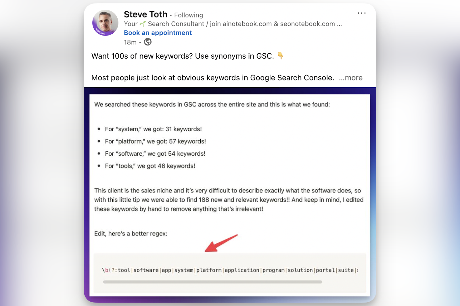 linkedin post example