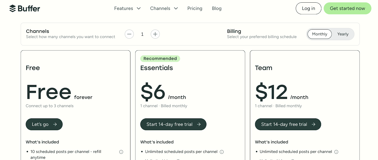 buffer pricing