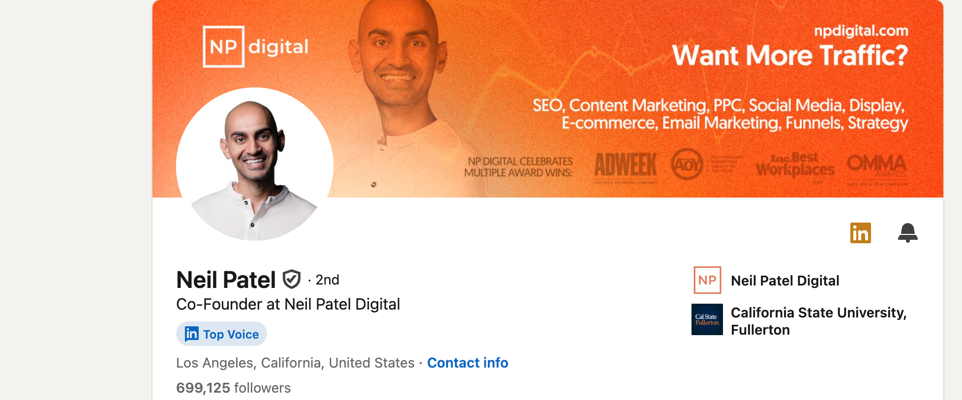 neil patel influencer linkedin