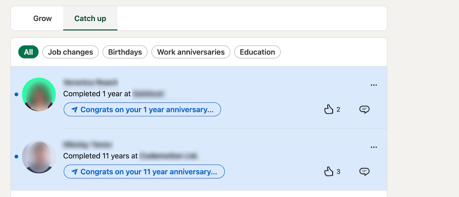 linekdin catch up notifications feature