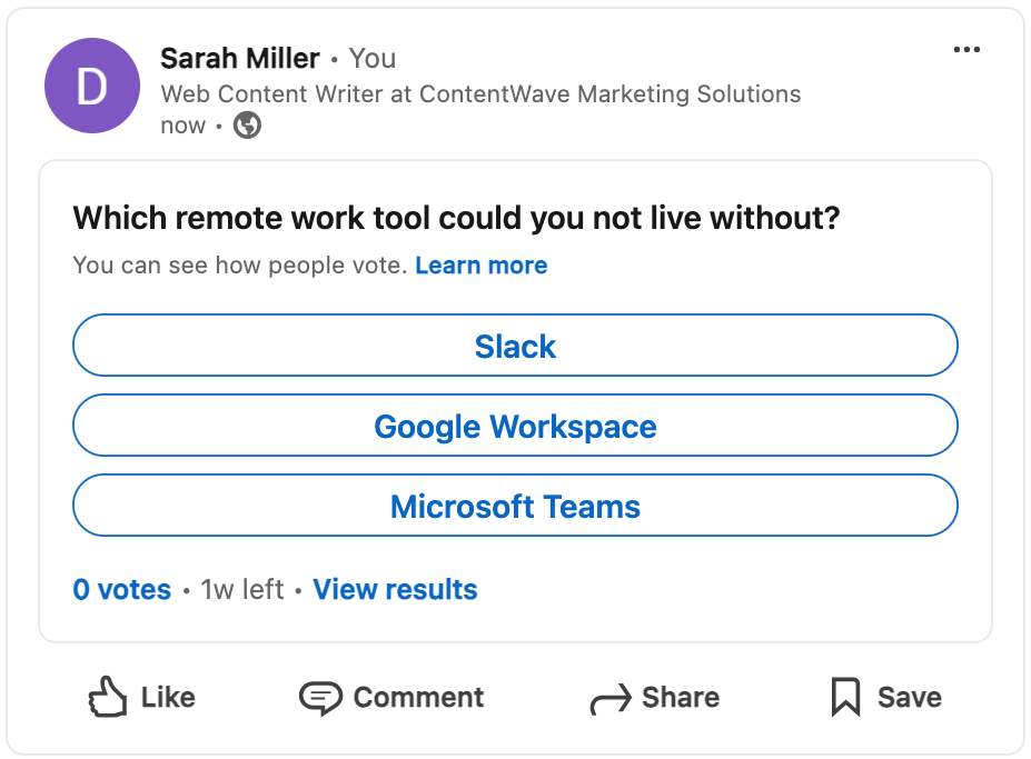 linkedin post polls