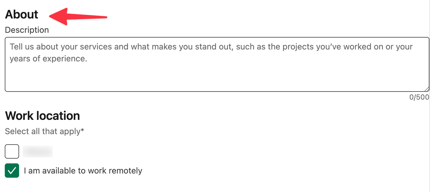 about description on linkedin services