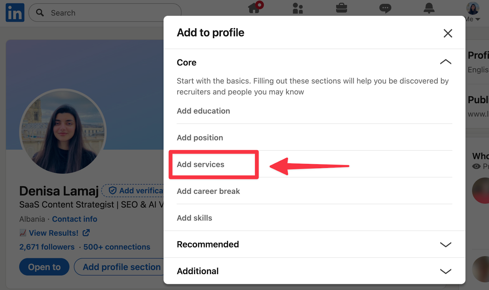 add services linkedin