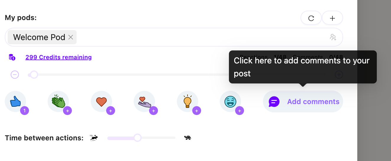 Add comments and likes to your LinkedIn posts