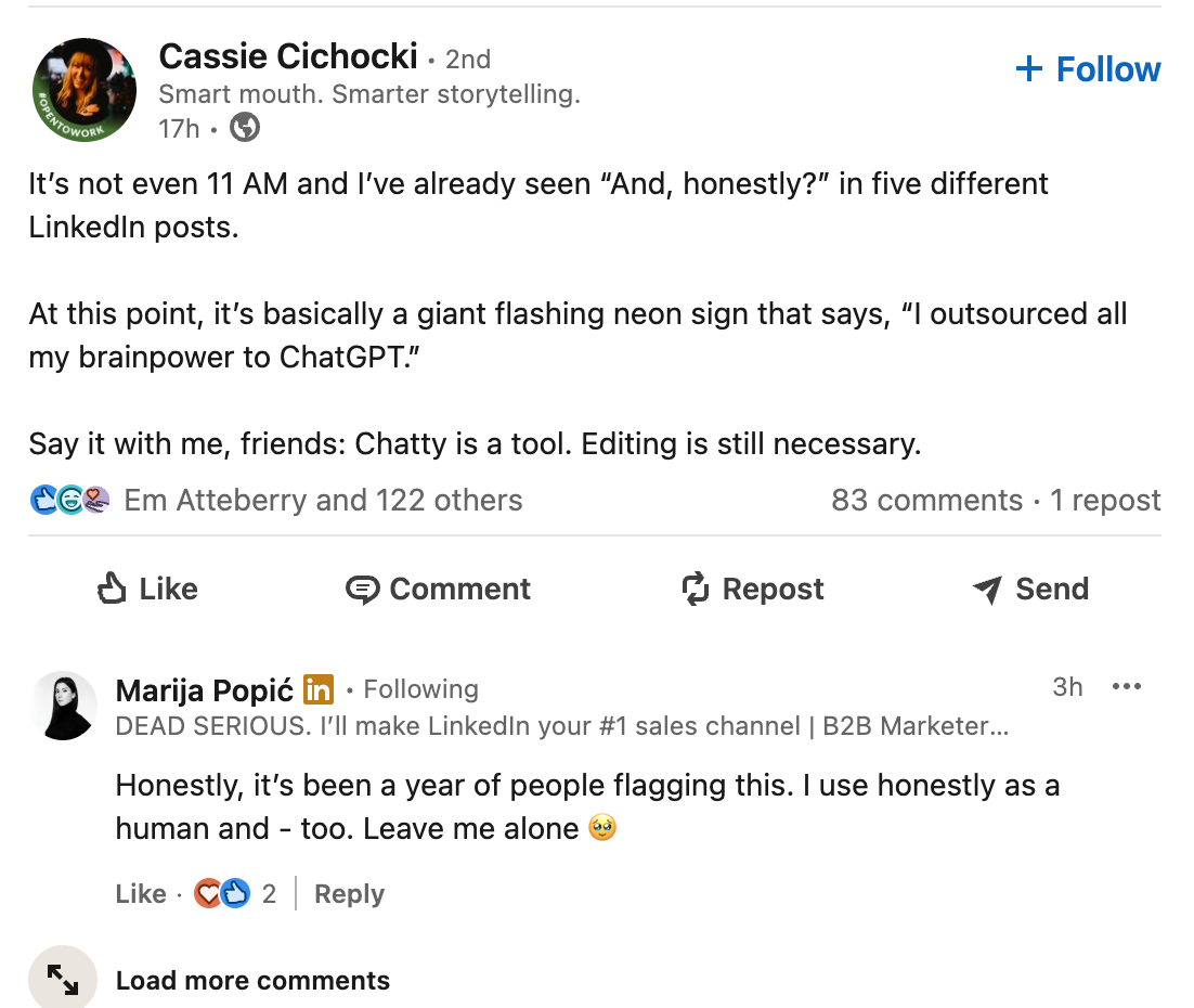 Example 2: Open-to-Work Post That Uses Personal Commentary