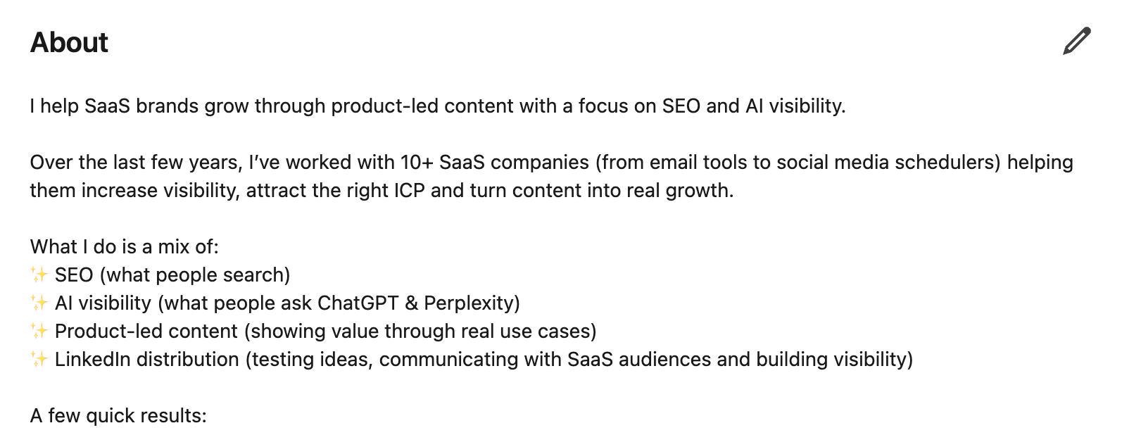 linkedin summary about me example